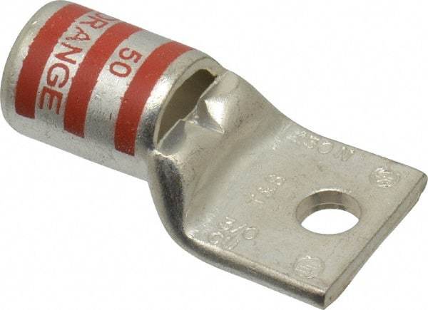 Thomas & Betts - 3/0 AWG Noninsulated Compression Connection Rectangle Ring Terminal - 1/4" Stud, 1-3/4" OAL x 0.92" Wide, Tin Plated Copper Contact - Industrial Tool & Supply