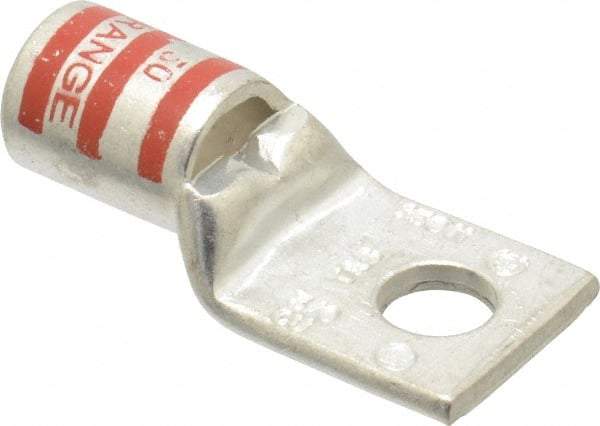 Thomas & Betts - 3/0 AWG Noninsulated Compression Connection Rectangle Ring Terminal - 3/8" Stud, 2.03" OAL x 0.92" Wide, Tin Plated Copper Contact - Industrial Tool & Supply