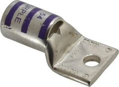 Thomas & Betts - 4/0 AWG Noninsulated Compression Connection Rectangle Ring Terminal - 1/4" Stud, 1.9" OAL x 1.03" Wide, Tin Plated Copper Contact - Industrial Tool & Supply