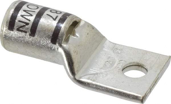 Thomas & Betts - 500 kcmil Wire Noninsulated Compression Connection Square Ring Terminal - 1/2" Stud, 3.3" OAL x 1.61" Wide, Tin Plated Copper Contact - Industrial Tool & Supply