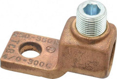Thomas & Betts - 4/0 AWG Noninsulated Compression Connection Square Ring Terminal - 1/2" Stud, 2-3/4" OAL x 1-3/16" Wide, Copper Contact - Industrial Tool & Supply