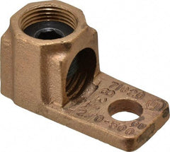 Thomas & Betts - 2/0 AWG Noninsulated Crimp Connection D Shaped Ring Terminal - 1/2" Stud, 2-3/4" OAL, Copper Contact - Industrial Tool & Supply
