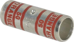 Thomas & Betts - 3/0 AWG Compatible, Noninsulated, Crimp-On Butt Splice Terminal - 1-3/4" OAL, Orange - Industrial Tool & Supply