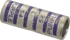 Thomas & Betts - 4/0 AWG Compatible, Noninsulated, Crimp-On Butt Splice Terminal - 2 Wire Entries, Copper Contacts, Tin Contact Plating, 1.88" OAL, Purple - Industrial Tool & Supply