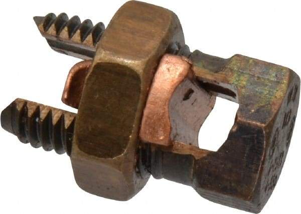 Thomas & Betts - 6 to 2 AWG, Copper Wire Compatible, Copper Alloy, Hex Split Bolt Connector - 1-11/32" OAL, 11/16" Head Width, 7/8" Base Width - Industrial Tool & Supply