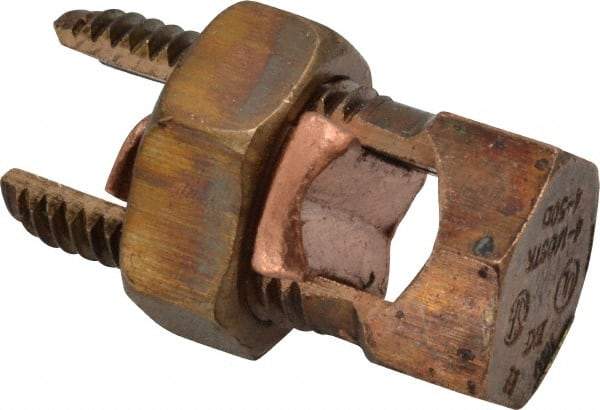 Thomas & Betts - 14 to 1/0 AWG, Copper Wire Compatible, Copper Alloy, Hex Split Bolt Connector - 1-19/32" OAL, 3/4" Head Width, 15/16" Base Width - Industrial Tool & Supply