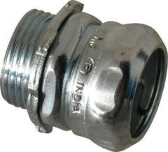 Thomas & Betts - 3/4" Trade, Steel Compression Straight EMT Conduit Connector - Noninsulated - Industrial Tool & Supply