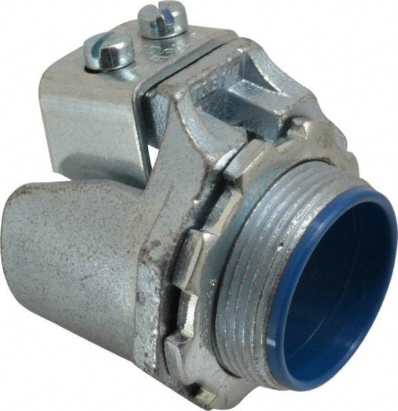 Thomas & Betts - 1-1/2" Trade, Malleable Iron Set Screw Straight FMC Conduit Connector - Insulated - Industrial Tool & Supply