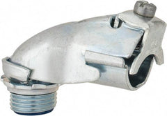 Thomas & Betts - 1/2" Trade, Steel Set Screw Angled FMC Conduit Connector - Insulated - Industrial Tool & Supply