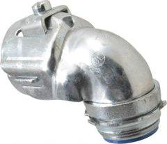 Thomas & Betts - 1" Trade, Malleable Iron Set Screw Angled FMC Conduit Connector - Insulated - Industrial Tool & Supply