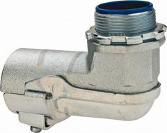 Thomas & Betts - 1-1/2" Trade, Malleable Iron Set Screw Angled FMC Conduit Connector - Insulated - Industrial Tool & Supply