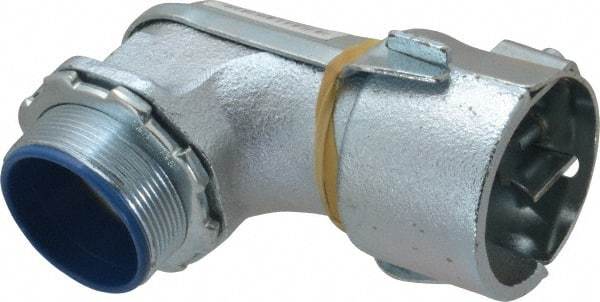 Thomas & Betts - 2" Trade, Malleable Iron Set Screw Angled FMC Conduit Connector - Insulated - Industrial Tool & Supply