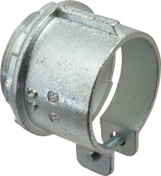 Thomas & Betts - 2" Trade, Malleable Iron Squeeze Clamp Straight FMC Conduit Connector - Noninsulated - Industrial Tool & Supply