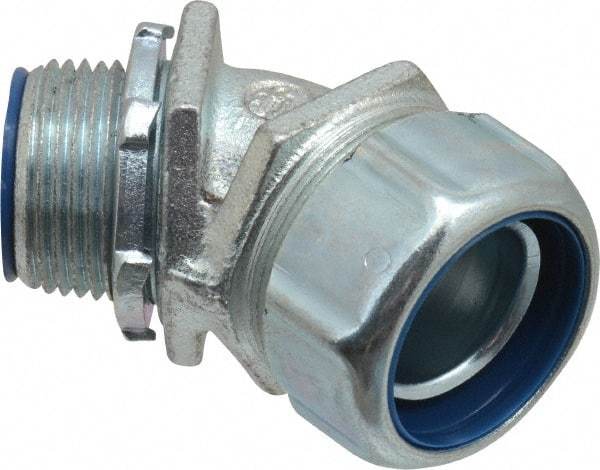 Thomas & Betts - 1" Trade, Malleable Iron Threaded Angled Liquidtight Conduit Connector - Insulated - Industrial Tool & Supply