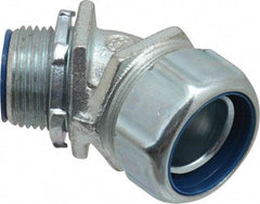 Thomas & Betts - 1" Trade, Malleable Iron Threaded Angled Liquidtight Conduit Connector - Insulated - Industrial Tool & Supply
