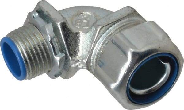 Thomas & Betts - 1/2" Trade, Malleable Iron Threaded Angled Liquidtight Conduit Connector - Insulated - Industrial Tool & Supply