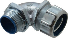 Thomas & Betts - 1-1/4" Trade, Malleable Iron Threaded Angled Liquidtight Conduit Connector - Insulated - Industrial Tool & Supply
