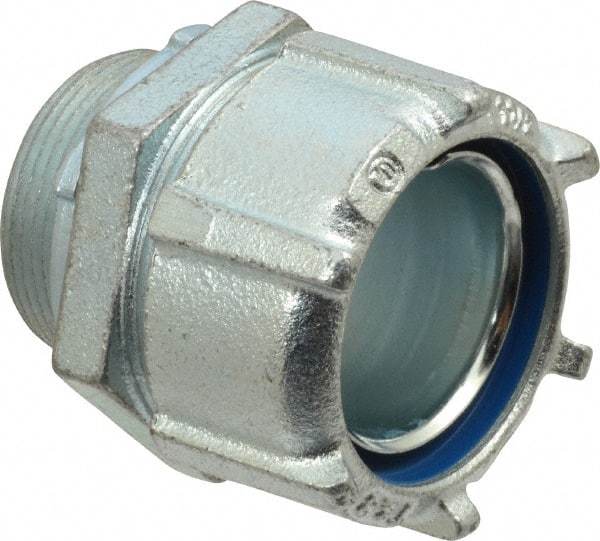 Thomas & Betts - 1-1/2" Trade, Steel Threaded Straight Liquidtight Conduit Connector - Noninsulated - Industrial Tool & Supply