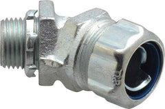 Thomas & Betts - 1/2" Trade, Malleable Iron Threaded Angled Liquidtight Conduit Connector - Noninsulated - Industrial Tool & Supply