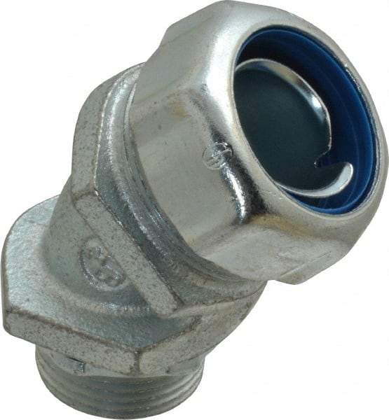 Thomas & Betts - 3/4" Trade, Malleable Iron Threaded Angled Liquidtight Conduit Connector - Noninsulated - Industrial Tool & Supply