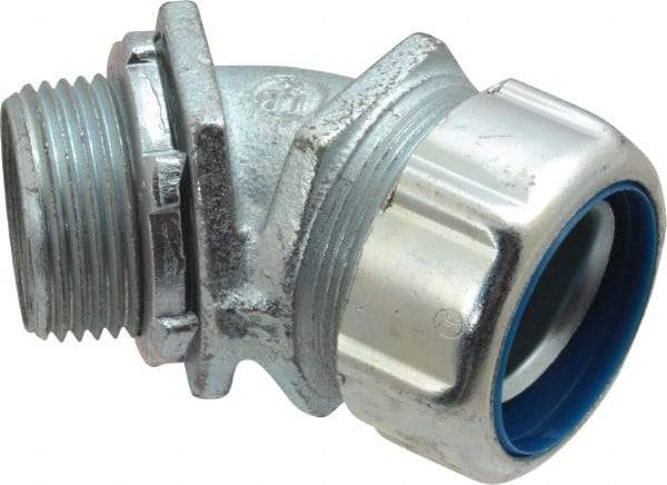 Thomas & Betts - 1" Trade, Malleable Iron Threaded Angled Liquidtight Conduit Connector - Noninsulated - Industrial Tool & Supply