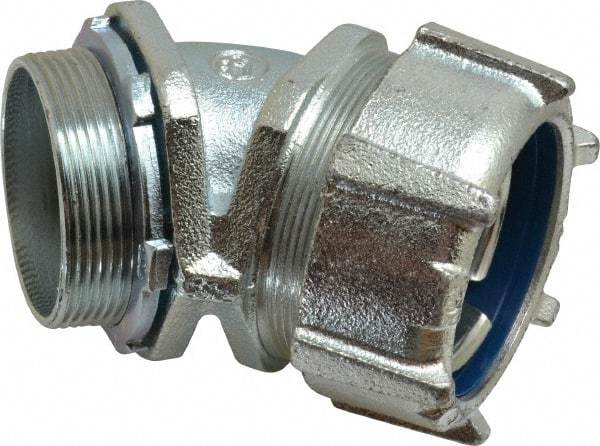 Thomas & Betts - 2" Trade, Malleable Iron Threaded Angled Liquidtight Conduit Connector - Noninsulated - Industrial Tool & Supply