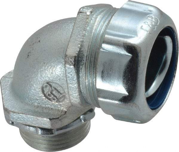 Thomas & Betts - 3/4" Trade, Malleable Iron Threaded Angled Liquidtight Conduit Connector - Noninsulated - Industrial Tool & Supply