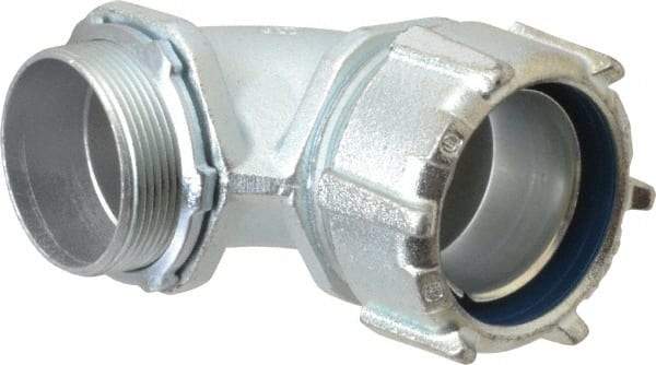 Thomas & Betts - 2" Trade, Malleable Iron Threaded Angled Liquidtight Conduit Connector - Noninsulated - Industrial Tool & Supply