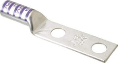 Thomas & Betts - 4/0 AWG Noninsulated Compression Connection Rectangle Ring Terminal - 1/2" Stud, 4.7" OAL x 1.03" Wide, Tin Plated Copper Contact - Industrial Tool & Supply