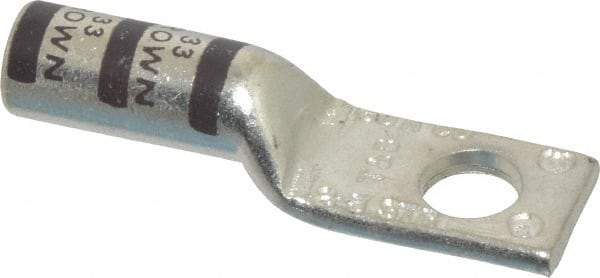 Thomas & Betts - 3-2 AWG Noninsulated Compression Connection Square Ring Terminal - 5/16" Stud, 2.03" OAL x 0.59" Wide, Tin Plated Copper Contact - Industrial Tool & Supply