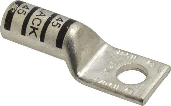 Thomas & Betts - 2/0 AWG Noninsulated Compression Connection Square Ring Terminal - 3/8" Stud, 2.28" OAL x 0.83" Wide, Tin Plated Copper Contact - Industrial Tool & Supply