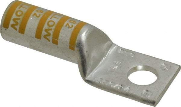 Thomas & Betts - 250 kcmil Wire Noninsulated Compression Connection Square Ring Terminal - 1/2" Stud, 3.15" OAL x 1.13" Wide, Tin Plated Copper Contact - Industrial Tool & Supply