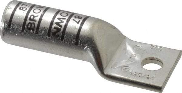 Thomas & Betts - 500 kcmil Wire Noninsulated Compression Connection Square Ring Terminal - 1/2" Stud, 4-1/4" OAL x 1.61" Wide, Tin Plated Copper Contact - Industrial Tool & Supply