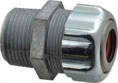 Thomas & Betts - 1/8 to 1/4" Cable Capacity, Liquidtight, Straight Strain Relief Cord Grip - 3/4 NPT Thread, 1-3/4" Long, Zinc - Industrial Tool & Supply