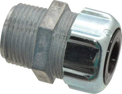 Thomas & Betts - 1/4 to 3/8" Cable Capacity, Liquidtight, Straight Strain Relief Cord Grip - 3/4 NPT Thread, 1-3/4" Long, Zinc - Industrial Tool & Supply