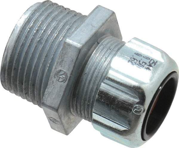 Thomas & Betts - 1/2 to 5/8" Cable Capacity, Liquidtight, Straight Strain Relief Cord Grip - 1 NPT Thread, 1-23/32" Long, Zinc - Industrial Tool & Supply