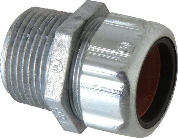 Thomas & Betts - 7/8 to 0.985" Cable Capacity, Liquidtight, Straight Strain Relief Cord Grip - 1 NPT Thread, 1-7/8" Long, Zinc - Industrial Tool & Supply