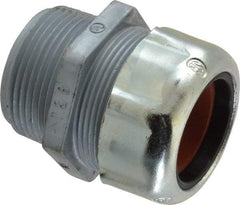 Thomas & Betts - 0.88 to 1.065" Cable Capacity, Liquidtight, Straight Strain Relief Cord Grip - 1-1/4 NPT Thread, 2-5/32" Long, Zinc - Industrial Tool & Supply