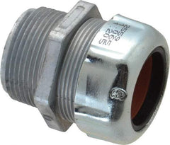 Thomas & Betts - 1.065 to 1.205" Cable Capacity, Liquidtight, Straight Strain Relief Cord Grip - 1-1/4 NPT Thread, 2-5/32" Long, Zinc - Industrial Tool & Supply
