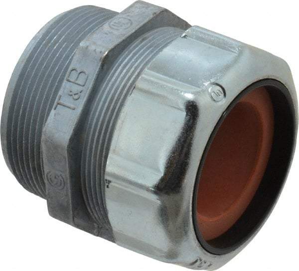 Thomas & Betts - 1-1/8 to 1-3/8" Cable Capacity, Liquidtight, Straight Strain Relief Cord Grip - 2 NPT Thread, 2-5/8" Long, Zinc - Industrial Tool & Supply