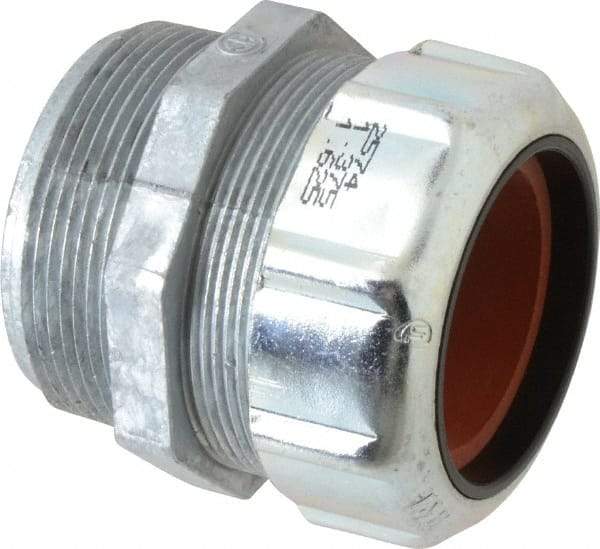 Thomas & Betts - 1-3/8 to 1-5/8" Cable Capacity, Liquidtight, Straight Strain Relief Cord Grip - 2 NPT Thread, 2-5/8" Long, Zinc - Industrial Tool & Supply