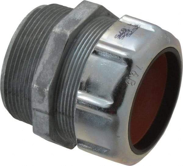 Thomas & Betts - 1-5/8 to 1-7/8" Cable Capacity, Liquidtight, Straight Strain Relief Cord Grip - 2 NPT Thread, 3-1/2" Long, Zinc - Industrial Tool & Supply