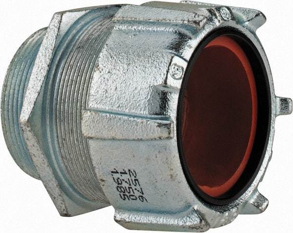 Thomas & Betts - 1-3/4 to 1.965" Cable Capacity, Liquidtight, Straight Strain Relief Cord Grip - 2 NPT Thread, 3-1/2" Long, Iron - Industrial Tool & Supply