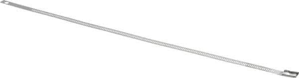 Thomas & Betts - 12" Long Black Stainless Steel Standard Cable Tie - 250 Lb Tensile Strength, 0.25mm Thick, 2" Max Bundle Diam - Industrial Tool & Supply