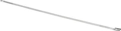 Thomas & Betts - 12" Long Black Stainless Steel Standard Cable Tie - 250 Lb Tensile Strength, 0.25mm Thick, 2" Max Bundle Diam - Industrial Tool & Supply
