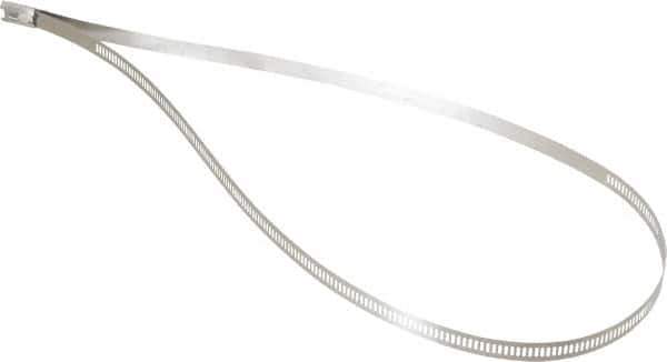Thomas & Betts - 24" Long Black Stainless Steel Standard Cable Tie - 250 Lb Tensile Strength, 0.25mm Thick, 3" Max Bundle Diam - Industrial Tool & Supply