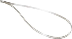 Thomas & Betts - 24" Long Black Stainless Steel Standard Cable Tie - 250 Lb Tensile Strength, 0.25mm Thick, 3" Max Bundle Diam - Industrial Tool & Supply