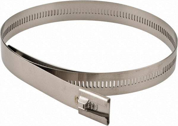 Thomas & Betts - 24" Long Black Stainless Steel Standard Cable Tie - 250 Lb Tensile Strength, 0.25mm Thick, 3" Max Bundle Diam - Industrial Tool & Supply