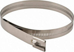 Thomas & Betts - 24" Long Black Stainless Steel Standard Cable Tie - 250 Lb Tensile Strength, 0.25mm Thick, 3" Max Bundle Diam - Industrial Tool & Supply