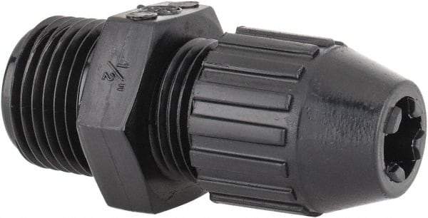 Thomas & Betts - 1/8 to 0.275" Cable Capacity, Liquidtight, Straight Strain Relief Cord Grip - 1/2 Thread, 2.3" Long, Nylon - Industrial Tool & Supply